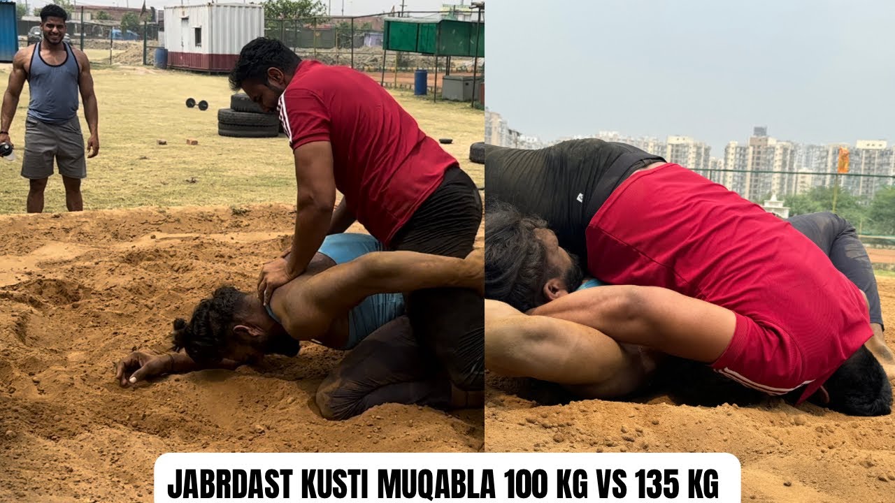 jabrdast kusti  muqabala  max bhai ke sath | 100 kg VS 135 kg | @PankajvermaFITNESS