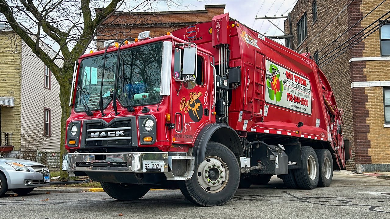 Roy Strom Mack MRU McNeilus Rear Loader Garbage Truck