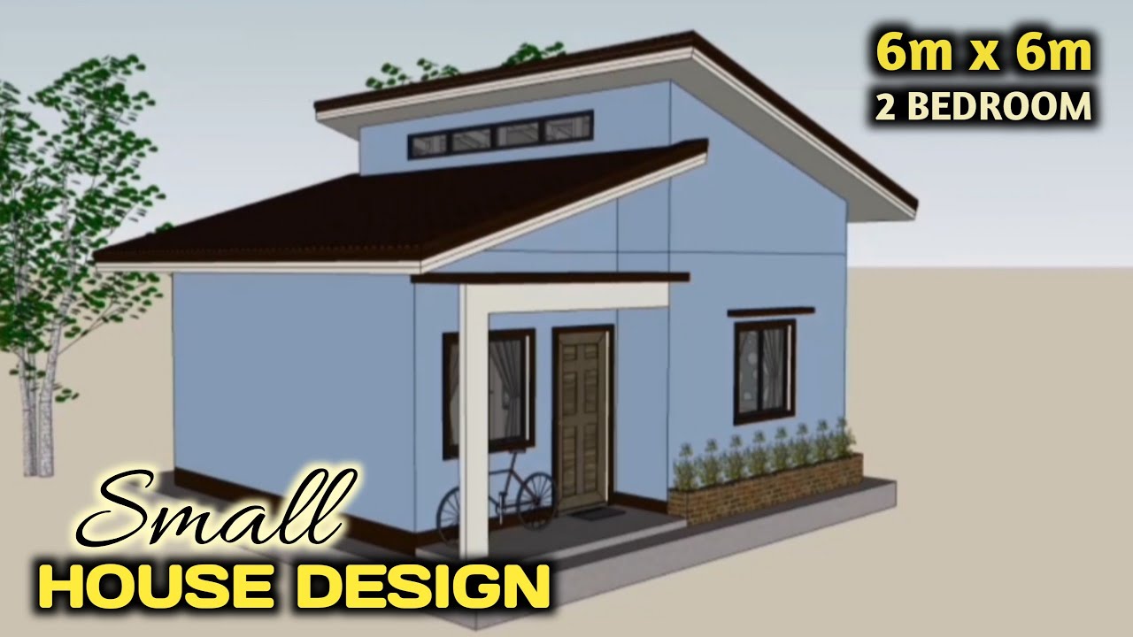 SMALL HOUSE DESIGN IDEA | 2 BEDROOM (6m x 6m) | D'M Sketch PH | SketchUp Animation