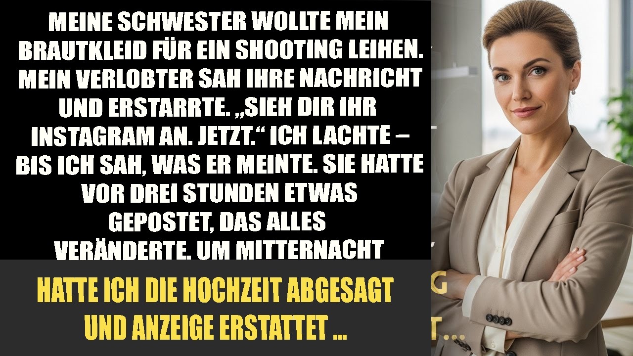 Schwester will mein Brautkleid leihen – Verlobter: „Schau JETZT ihr Instagram…“ und ich erstarre.