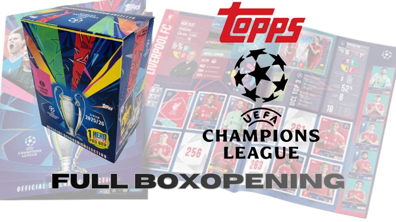 ОТКРЫВАЮ ПОЛНУЮ КОРОБКУ! 😱⚽ Наклейки Topps Лиги чемпионов 2025/26 | ВНУТРИ НАБОР С ГЕРОЯМИ!