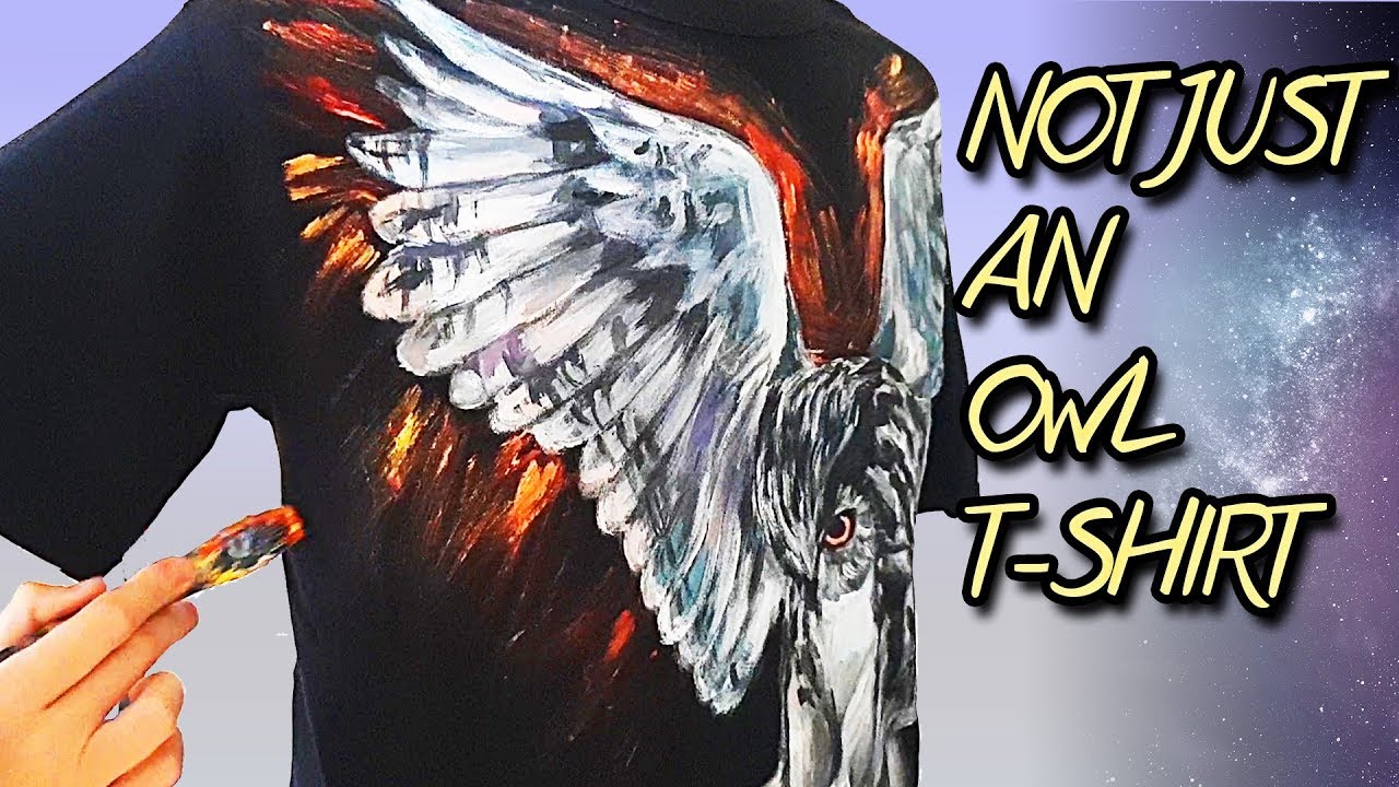 HANDPAINTED OWL T-SHIRT - painting on clothes