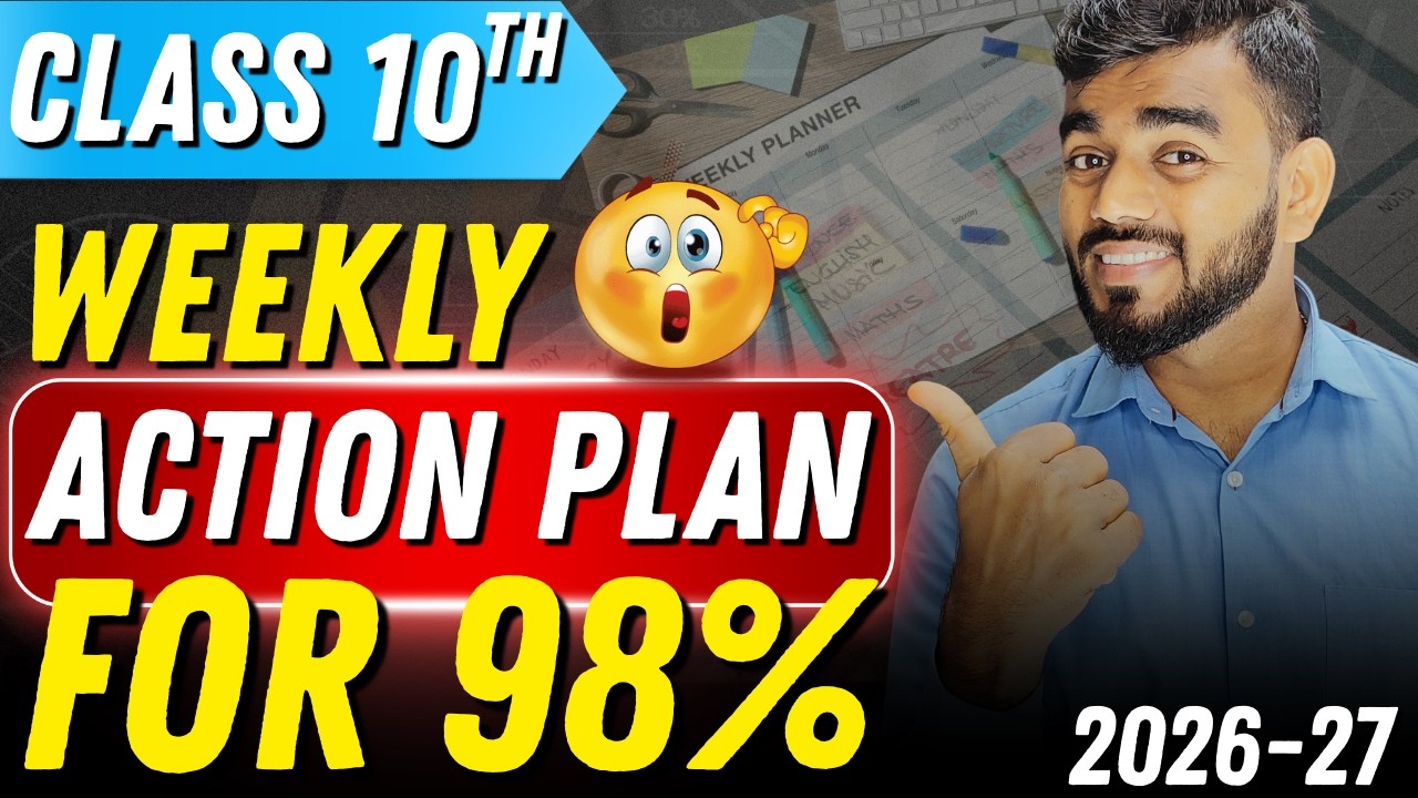 Weekly Plan for Class 10th 2027 CBSE 🔥 | Class 10th Study Plan 2026–27 |  How to start 10th for 98%