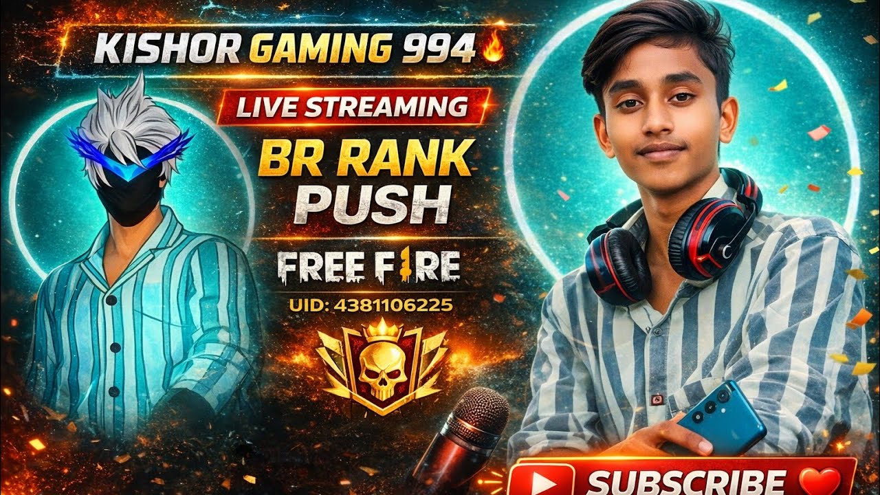 FREE FIRE LIVE | BR RANK PUSH 🔥 | KISHOR GAMING 994 | LIVE STREAM
