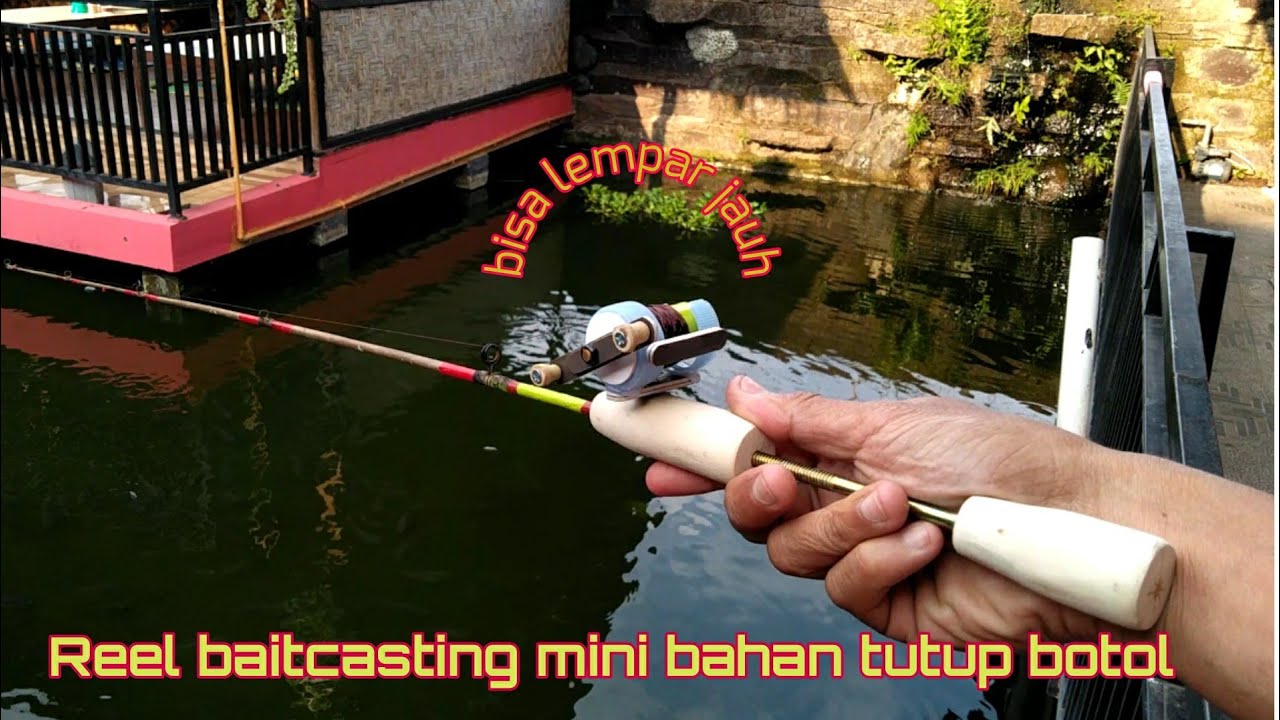 cara membuat reel pancing bc mini keren dari tutup botol & pvc bisa lempar jauh