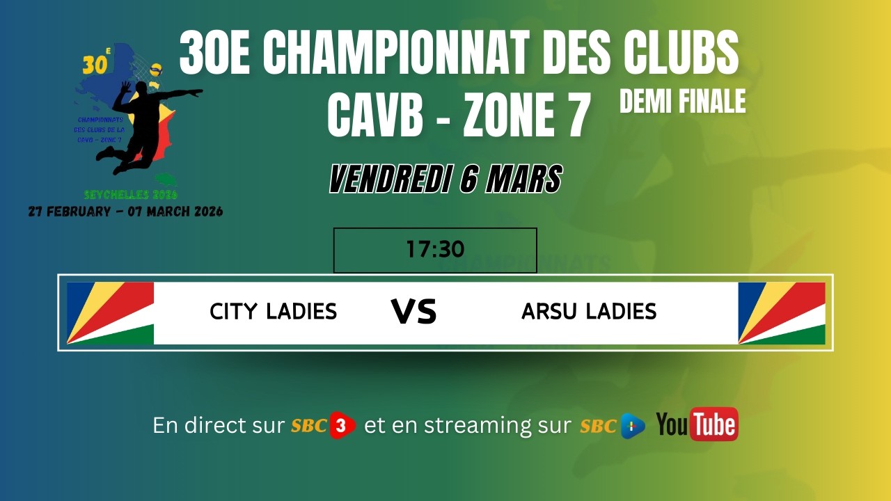 SBC LIVE | 30E CHAMPIONNAT DES CLUBS CAVB–ZONE 7 | CITY LADIES VS ARSU LADIES  -06.03.2026