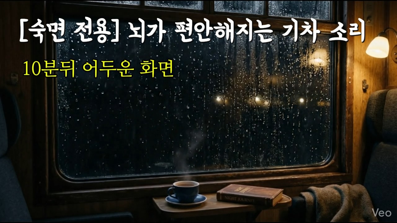 기절하듯 잠들고 싶을 때, 6시간 연속 밤기차 | 중간 광고 없음 | 10분 후 암전 | 아침까지 깊은 잠 속으로 | 힐링/공부/수면 Rainy Night Train