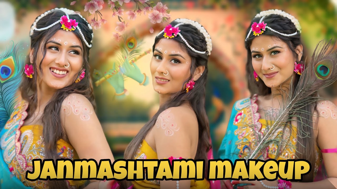 Radha Rani 😍 Makeup Look Tutorial✨🦚 | #muskanart #trending #viral #makeuptutorial 