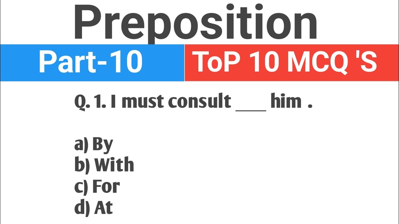 Preposition Top 10 MCQ 'S Questions Practice set Part-10 Very Important for SSC, Defence, NDA Exams 