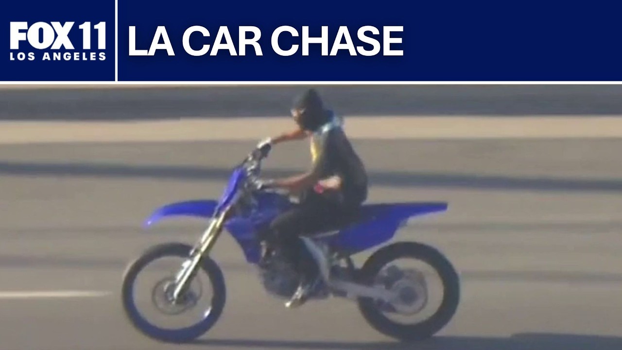 Police chase underway involving dirt bike