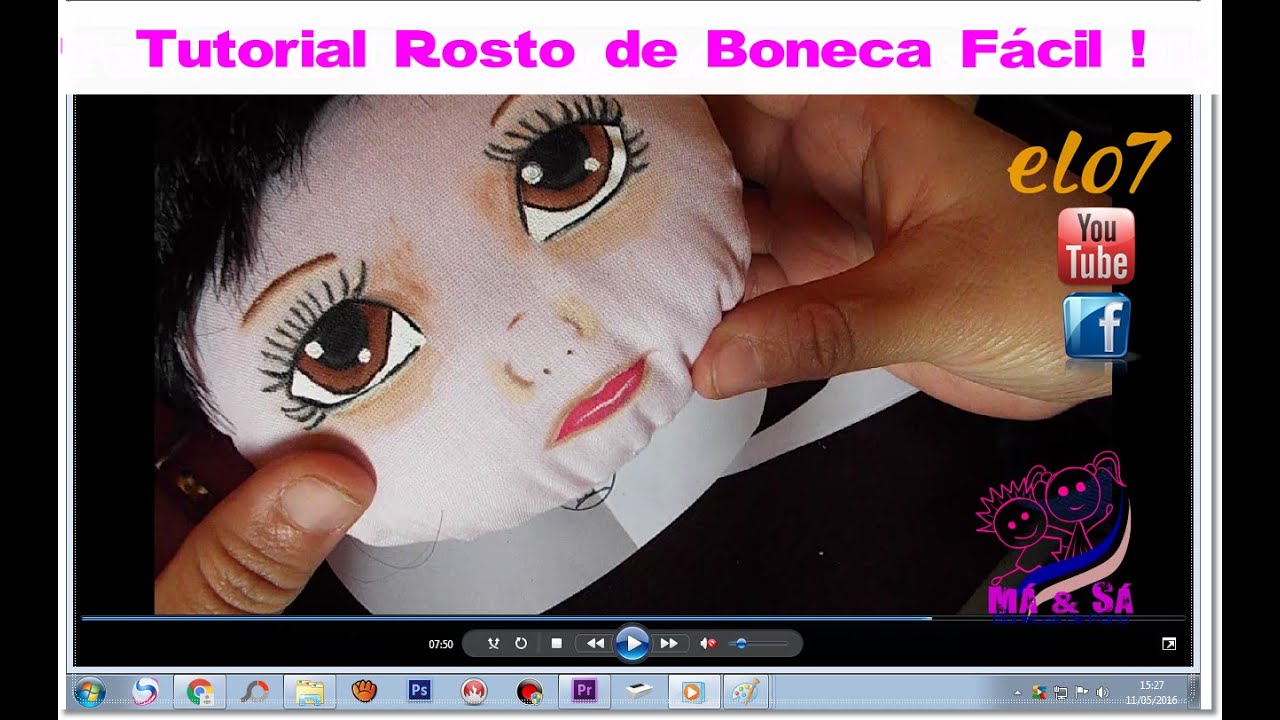 Tutorial Molde de Rosto para Boneca Fácil | Má & Sá Bonecas de Pano