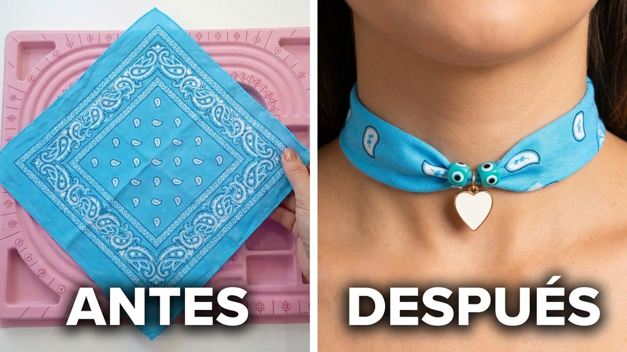 ¡Collares de Bandana VIRALES y FÁCILES! 🤩 En pocos minutos (Tutorial Paso a Paso)