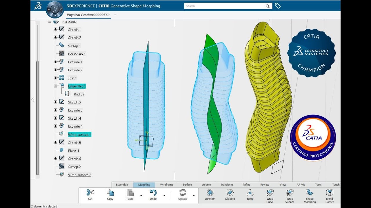 Use 3DExperience to create a mechanical part 7 Bellows Surface