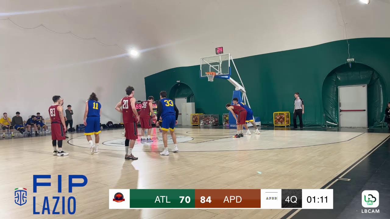 Diretta FIP Lazio - Divisione Reg. 1: Atletico S.Lorenzo vs APDB Roma.