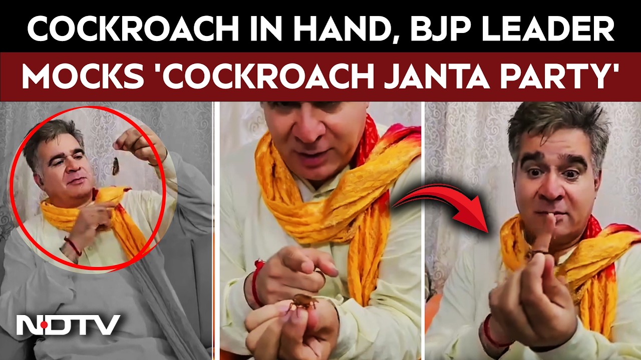 Cockroach Janta Party | Waving Cockroach In Hand, BJP Leader Raina Mocks 'Cockroach Janta Party'