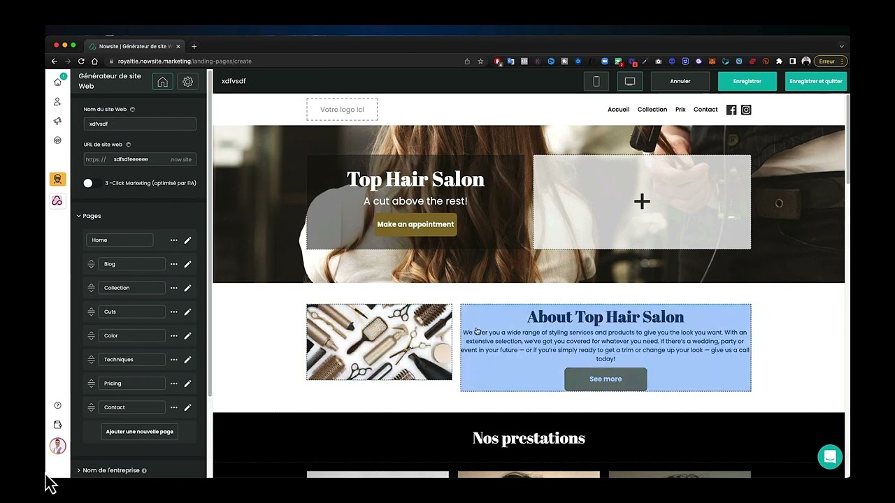 Pr&eacute;sentation de la plateforme tout en un Nowsite marketing