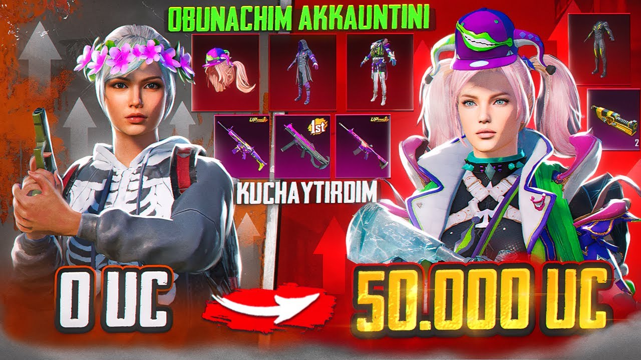 $50.000 UC 😱 OBUNACHIM AKKAUNTINI KUCHAYTIRDIM - 🔥JUDA OMADLI OPEN-KEYS  - PUBG Mobile