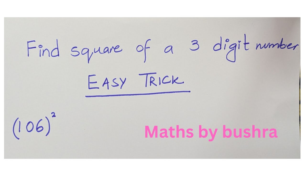 Easy trick to find square of a 3-digit number | maths by bushra