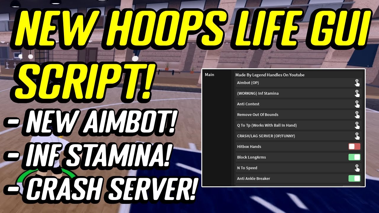 [NEW] Hoops Life Script Hack GUI (Aimbot, Infinite Stamina, Crash Server, AND MORE) *PASTEBIN*