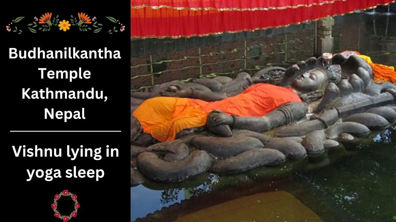 Budhanilkantha Temple - Kathmandu, Nepal (বুধনীলকান্ত মন্দির) : Vishnu lying in yoga sleep.