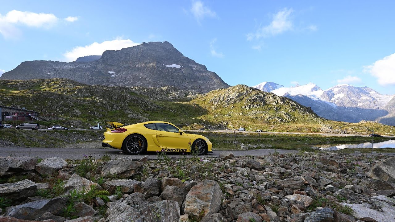 Early morning drive in the Porsche GT4 981 on the Susten Pass, Switzerland
