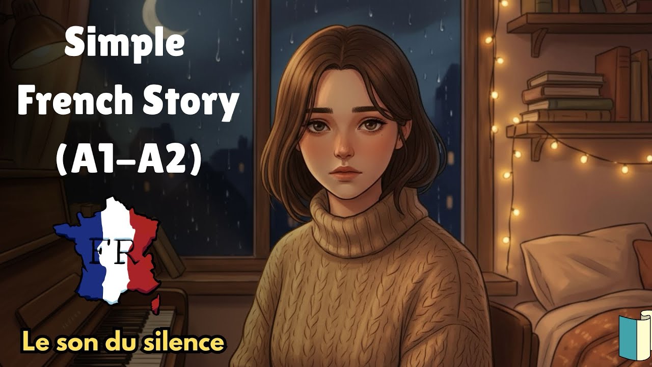 Very Simple French Story For Beginners (A1-A2) - The sound of silence 🎼🌹