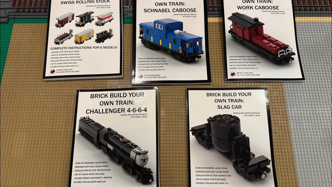 LEGO Trains - New Caboose, Swiss Rolling Stock, and Locomotive Instructions By Phoenix Train Works
