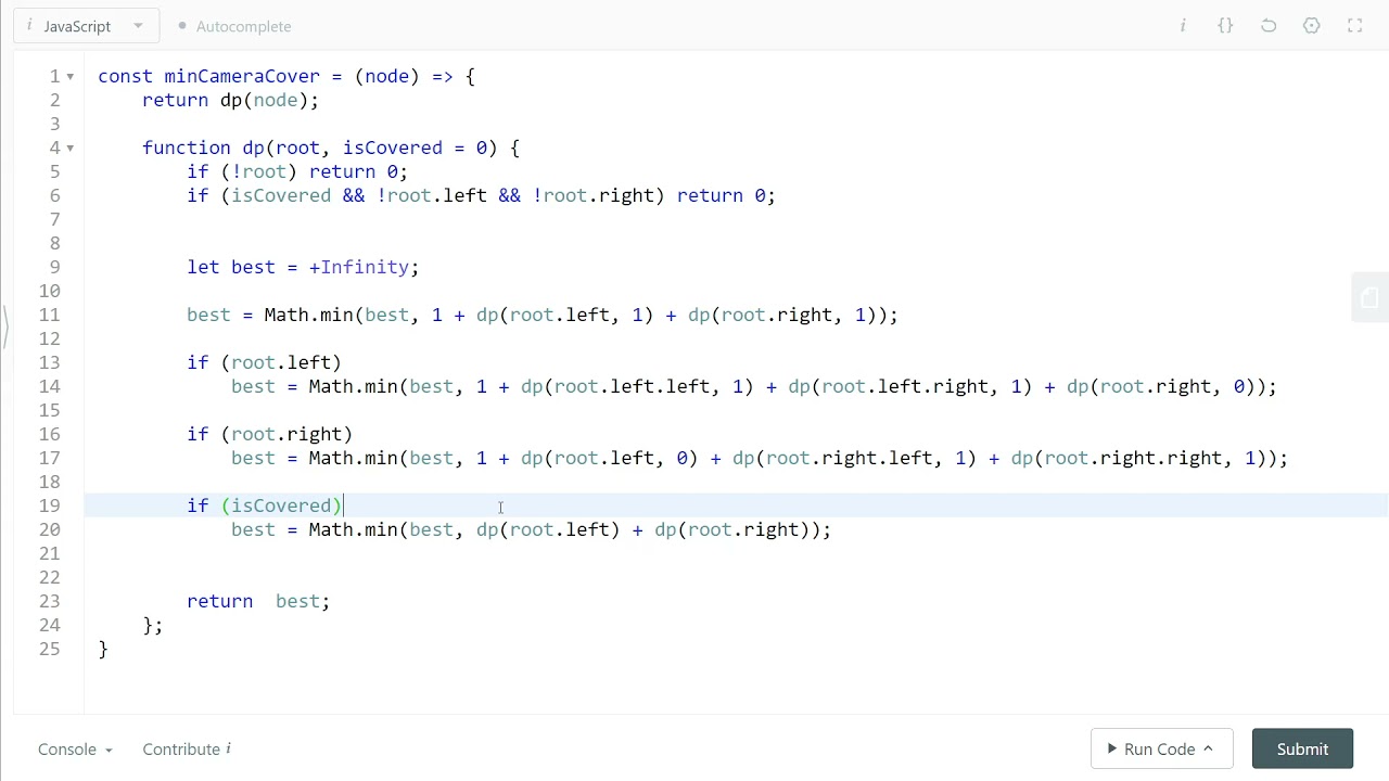LeetCode 968. [HARD] Binary Tree Cameras