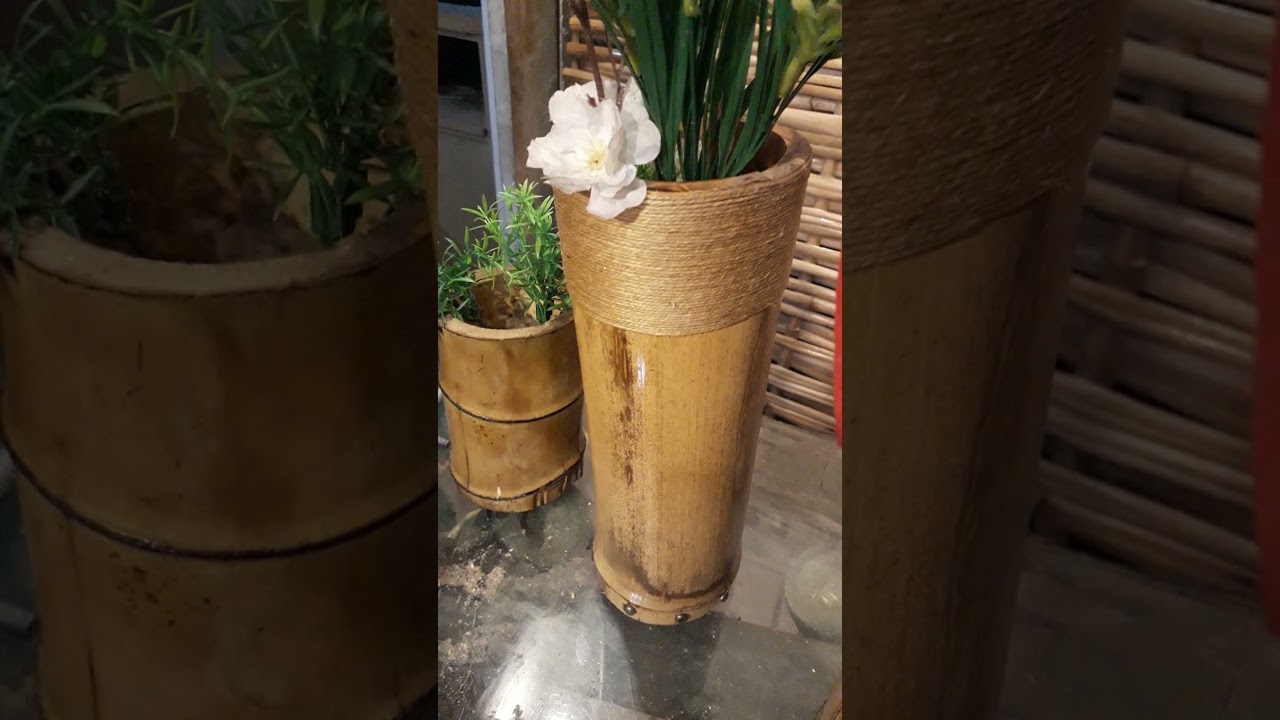 como fazer vaso de bambu mosso, taquara@bambutotal