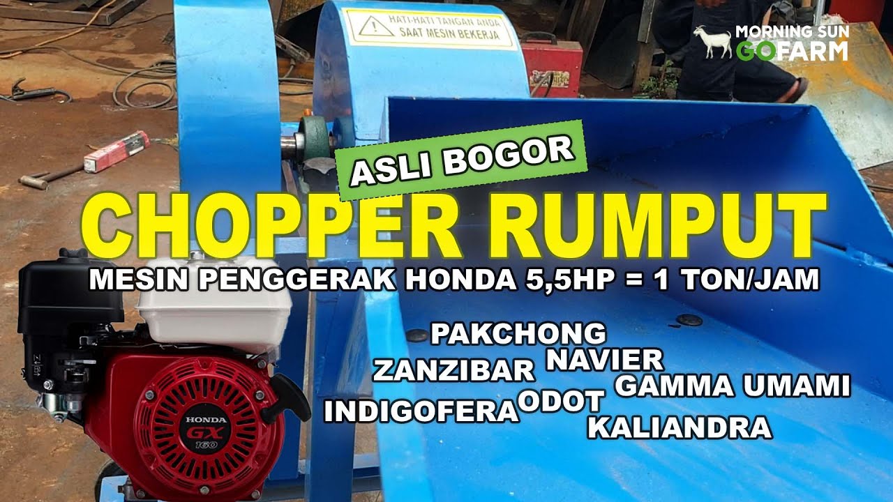 #032 - MS. GOFARM | MESIN CHOPPER RUMPUT | MESIN PENGGERAK H0NDA 5,5HP = 1 TON/JAM | HARGA⁉️