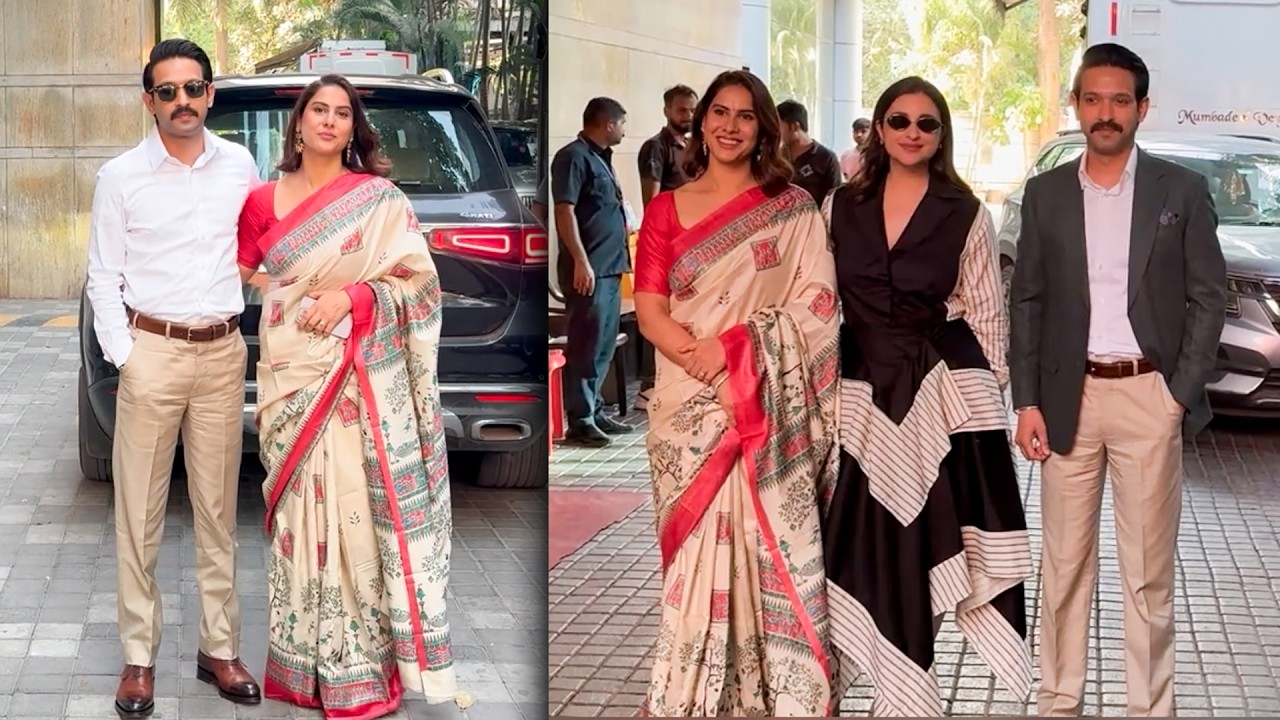 Vikrant Massey With Wifey Sheetal Thakur & Parineeti Chopra Snapped Together! Bollywood! Mumbai!
