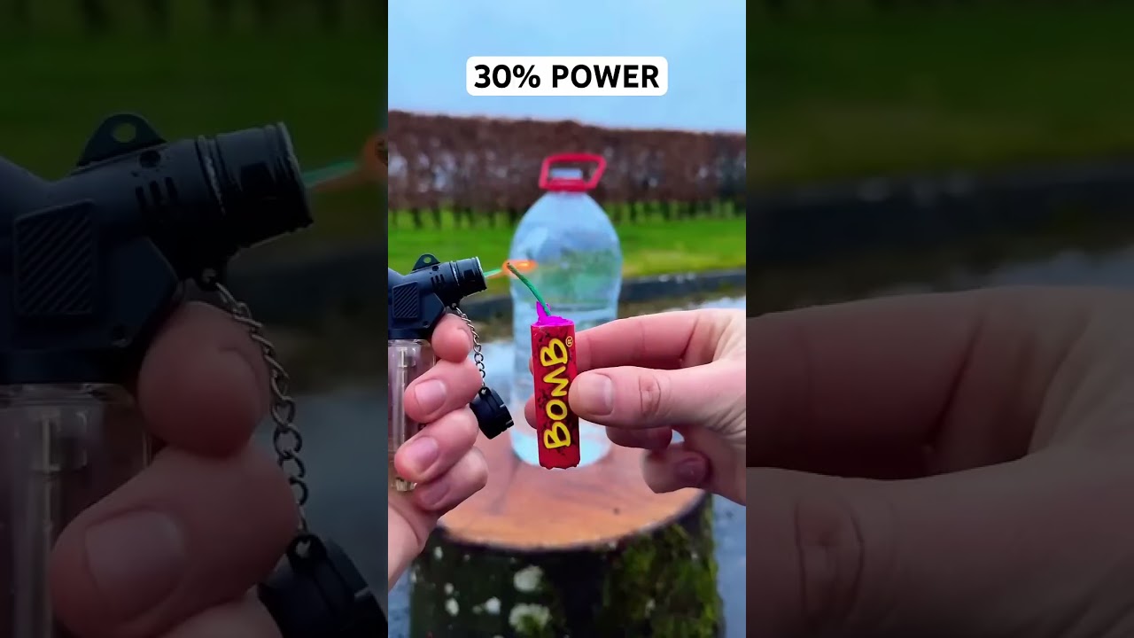 Tested Power Bombs from 10% to 100% in a Water Bottle 💥🥤 | Don&rsquo;t Try This! | #shorts #test #usa