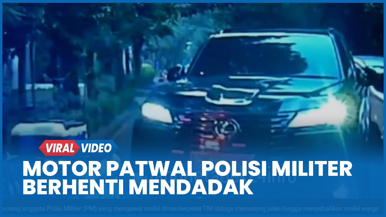 Detik-detik Motor Patwal Polisi Militer Berhenti Mendadak Potong Jalan Bikin Tabrakan