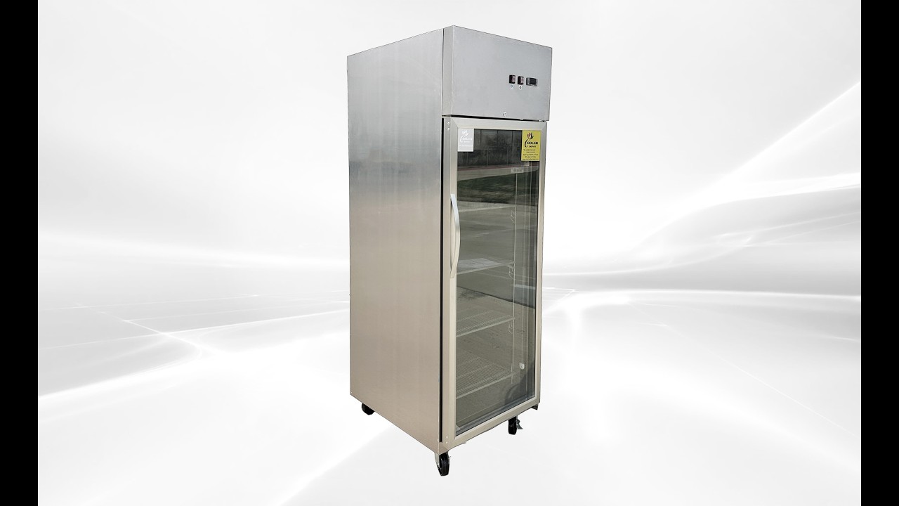 Reach-In NSF One Glass Door Stainless Steel Top Mount Refrigerator 110 V E30ARG