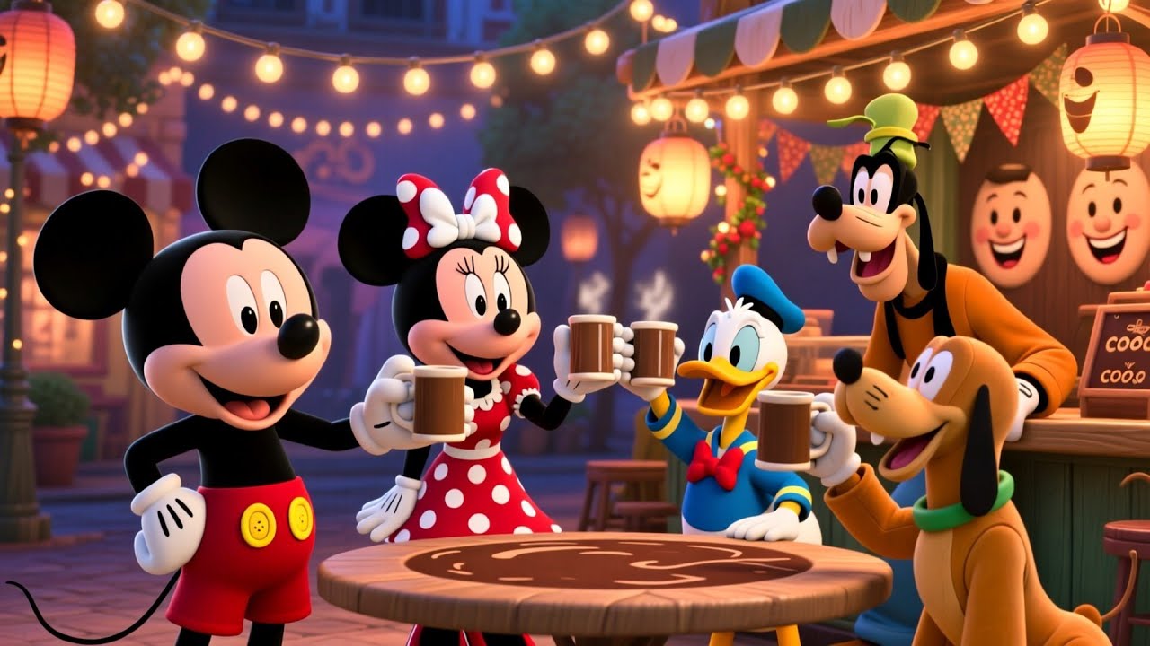 Mickey Mouse, Minnie Mouse & Donald Duck Winter Hot Chocolate Christmas Festival ☕🎅 Kids Story  
