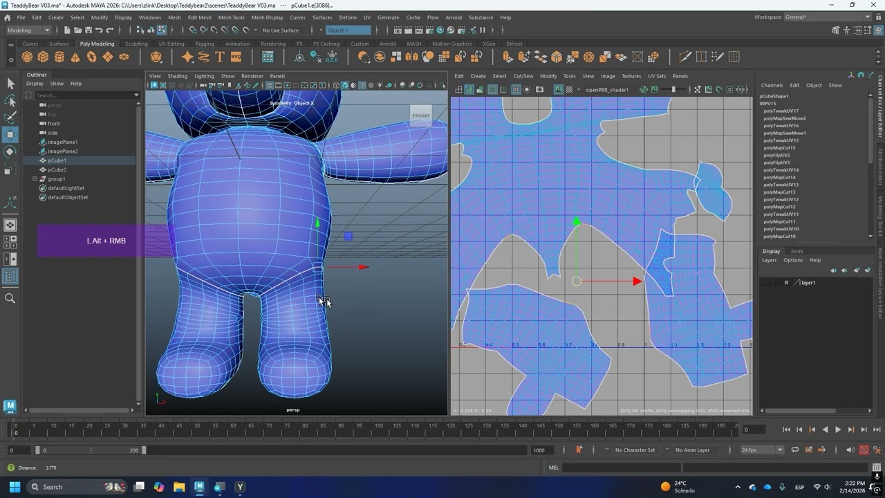 Modelado de Osito de peluche para filtro - Parte 3