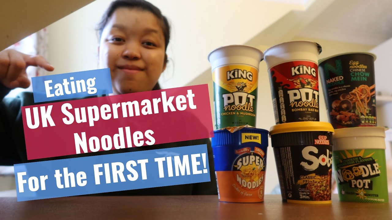 Eating UK SUPERMARKET NOODLES for the FIRST TIME!!