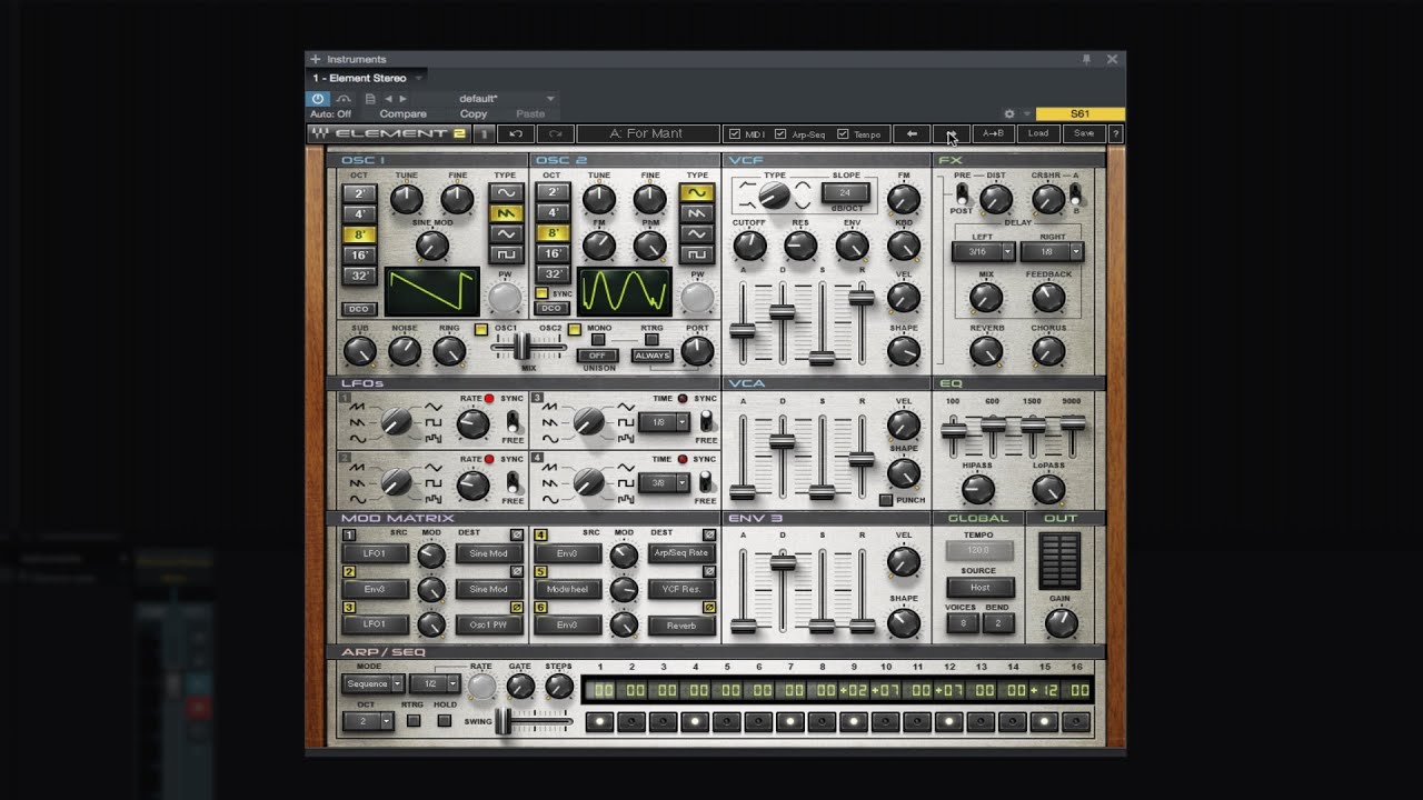 Review Of Waves Element 2.0 Virtual Analog Synth