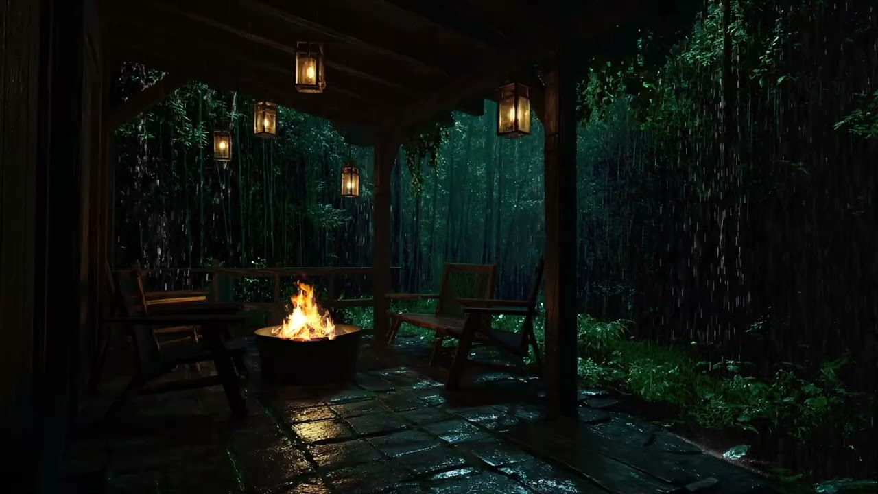Thunder Ambience and Deep Forest Rainstorm  for Uninterrupted Night Rest and Calm Sleep