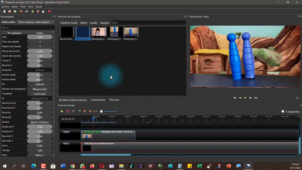 OpenShot quitar el fondo de un video