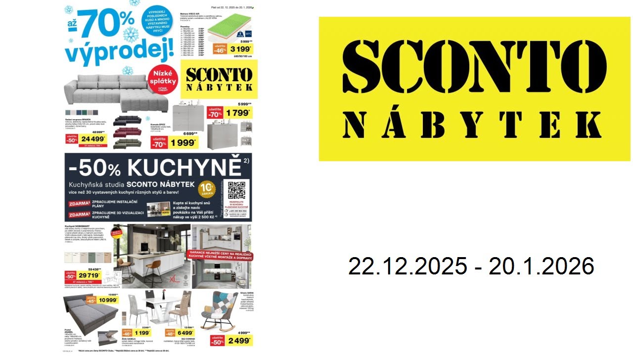 Let&aacute;k SCONTO N&Aacute;BYTEK - Až -70% v&yacute;prodej! - 22.12.2025 - 20.1.2026