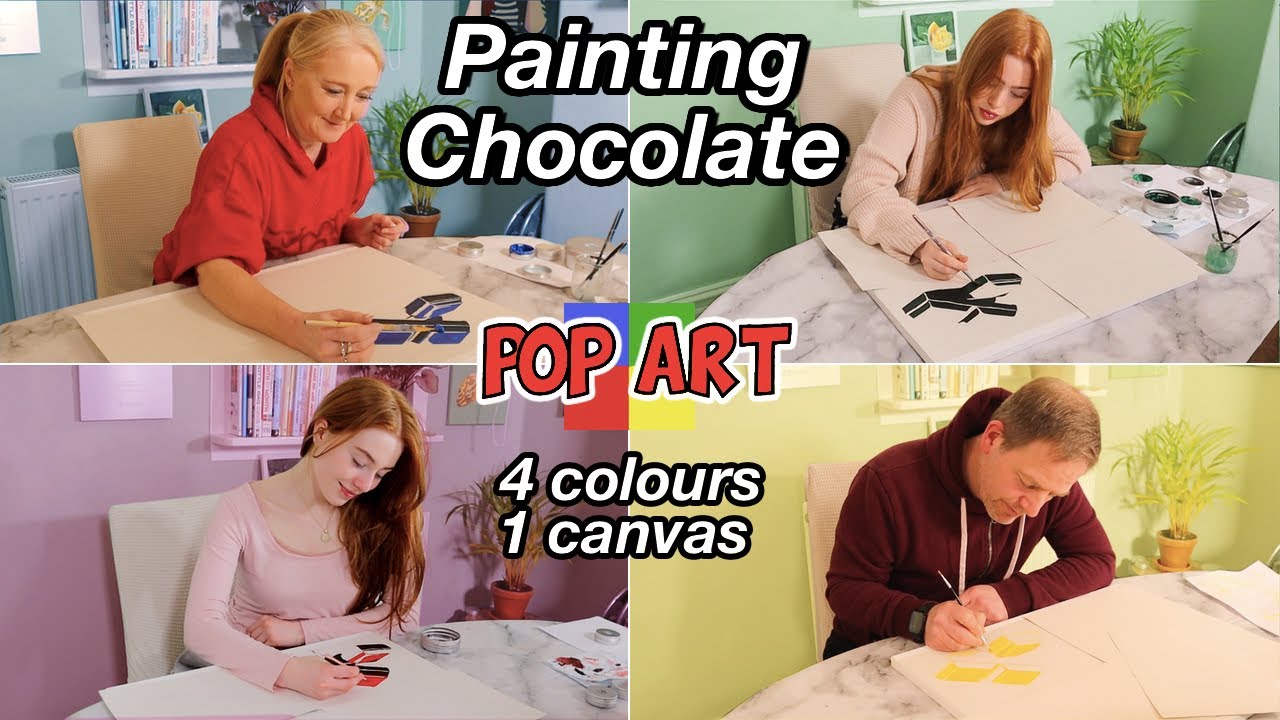 PAINTING Pop Art CHOCOLATE!! 4 Colours + 1 Canvas | R Studios