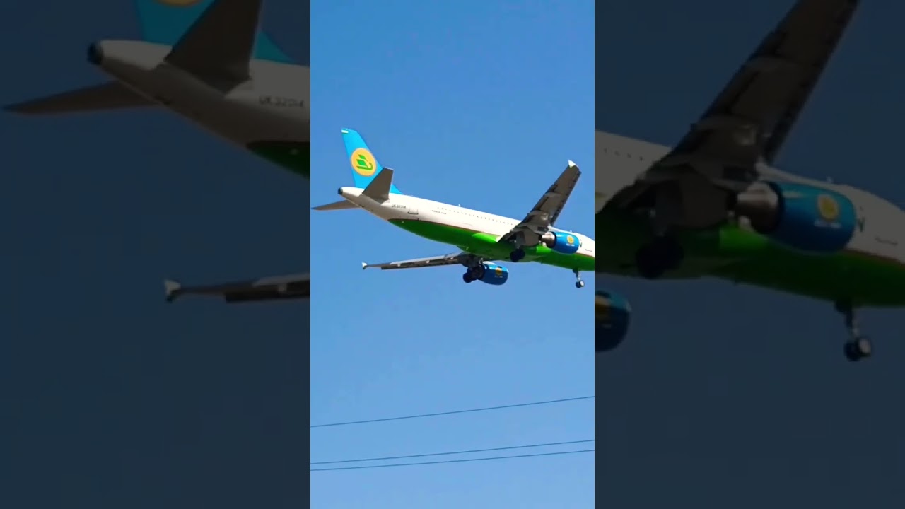 Uzbekistan airways Airbus A320-214. Landing in Fergana Int'l airport #landing #uzbekistanairways