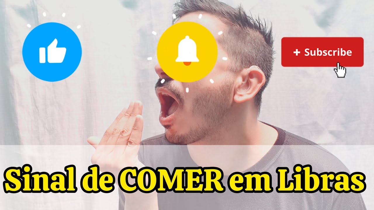 Sinal de COMER em Libras 