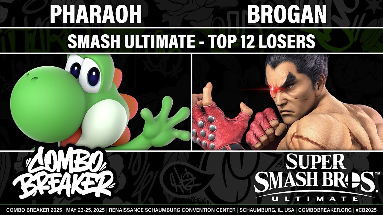 COMBO BREAKER 2025 TOP 12 LOSERS - Pharaoh (Yoshi) vs Brogan (Kazuya) - Smash Ultimate