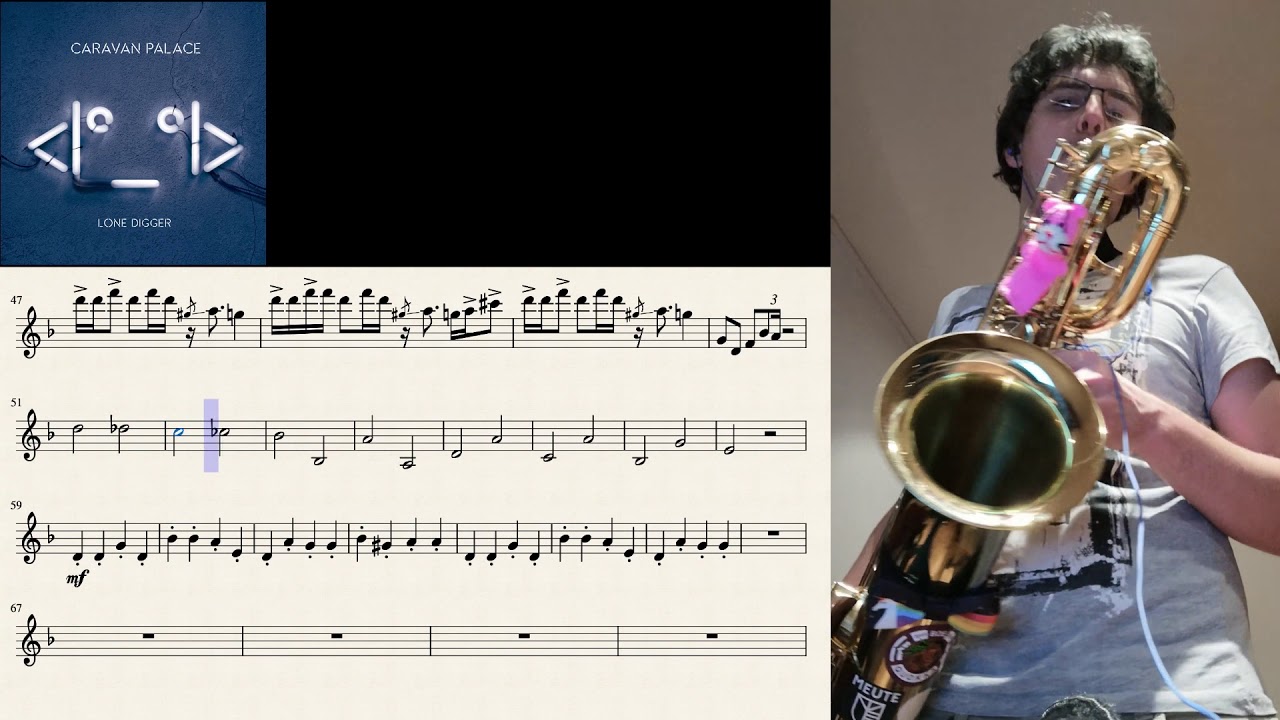 Lone Digger, Caravan Palace - Baritone Saxophone Cover (With Sheet Music)