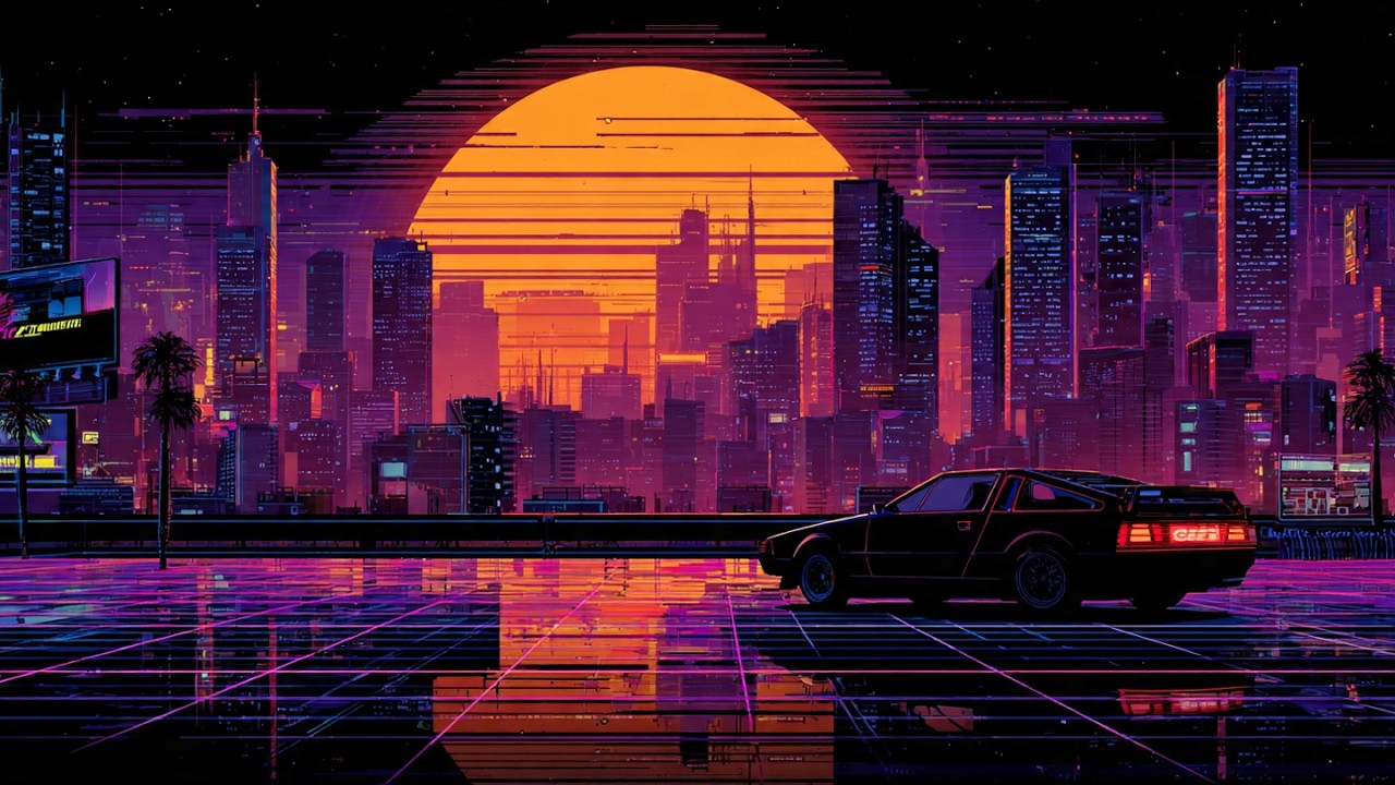 City Lights Sunset 🌇 Retrowave / Synthwave Mix for Relax & Reflection (1 Hour)
