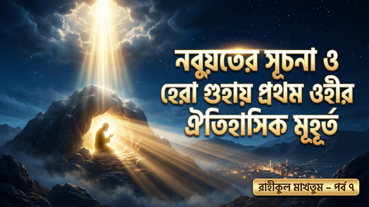 আর রাহিখুল মাখতুম পর্ব - ৭। হেরা গুহায় প্রথম ওহীর ঐতিহাসিক মুহূর্ত নবুয়তের সূচনা ও মানসিক প্রস্তুতি