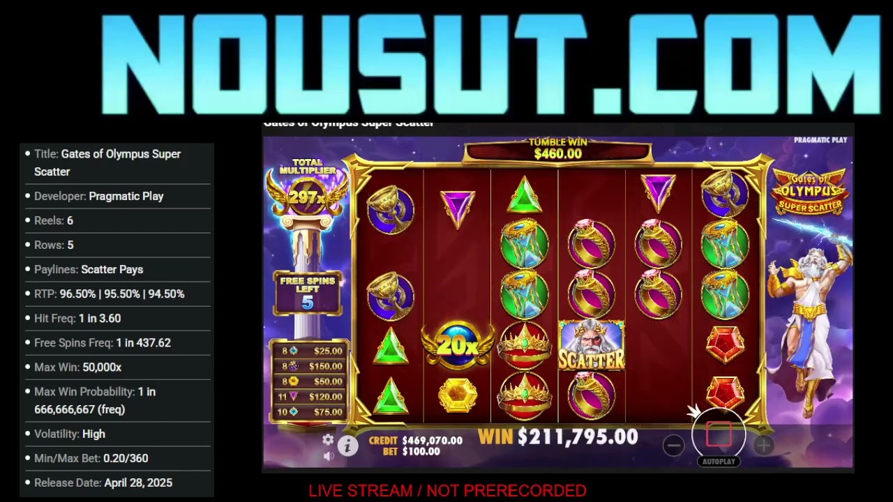 Gates of olympus SUPER SCATTER 4700X | #nousutcom_live: #Twitch