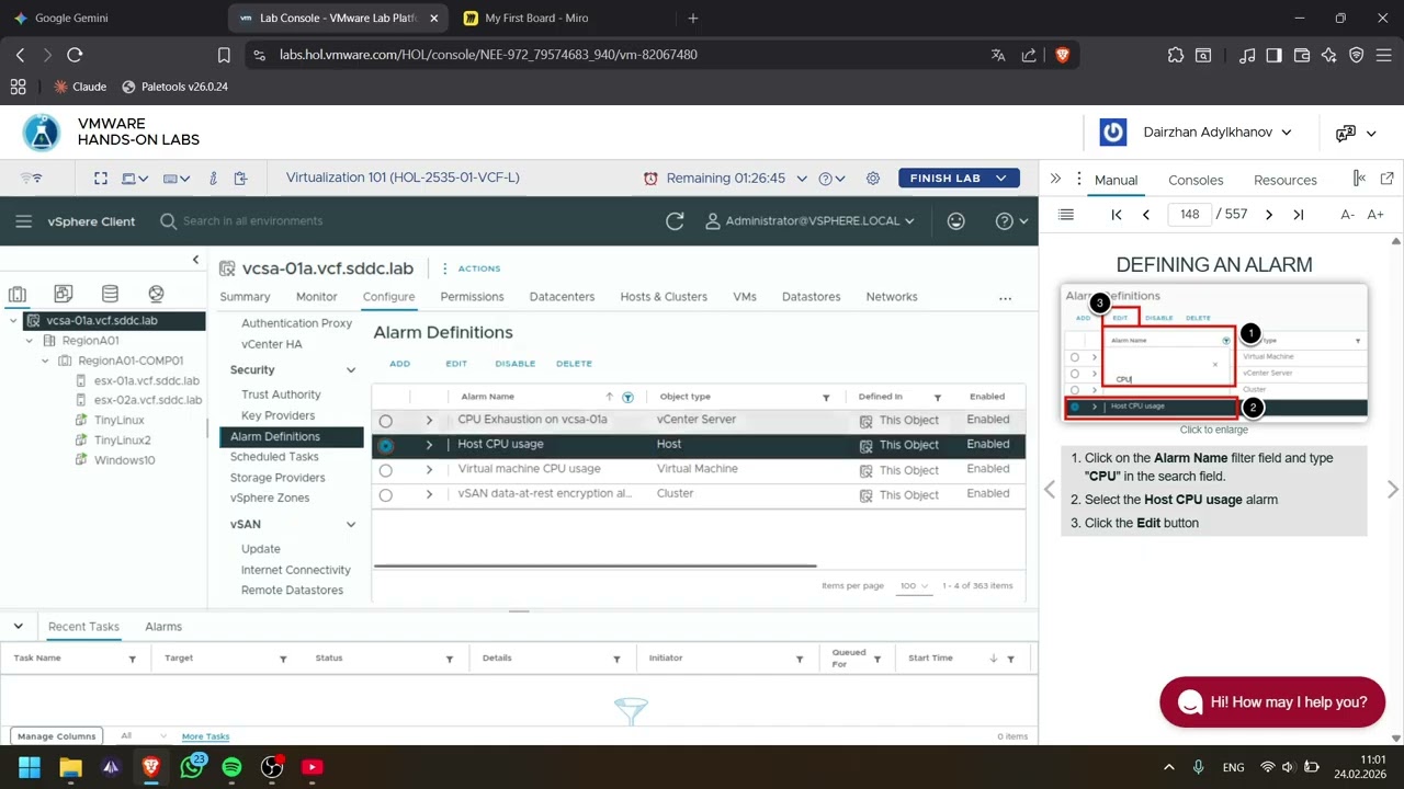 6. Monitoring Events and Creating Alarms